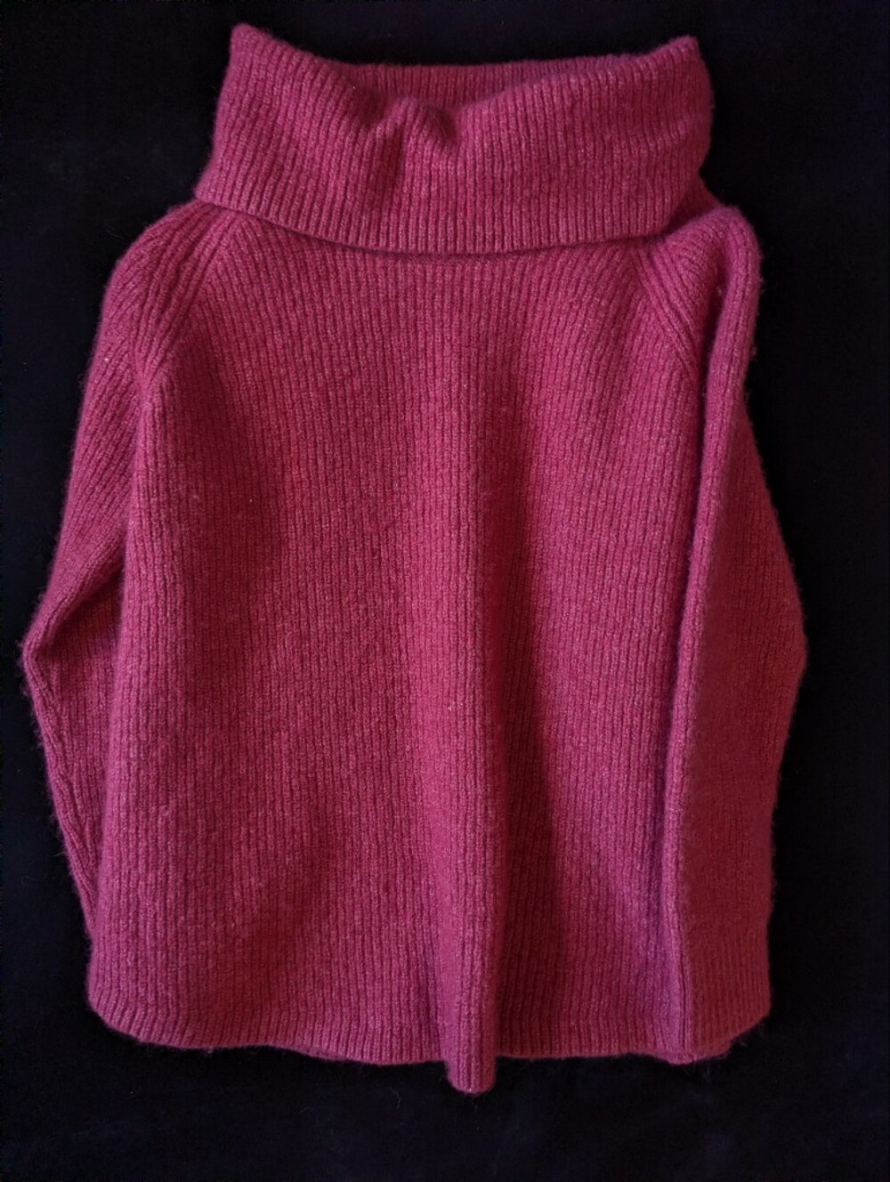 Tahari Merino Wool Raspberry Pink Turtleneck Sweater